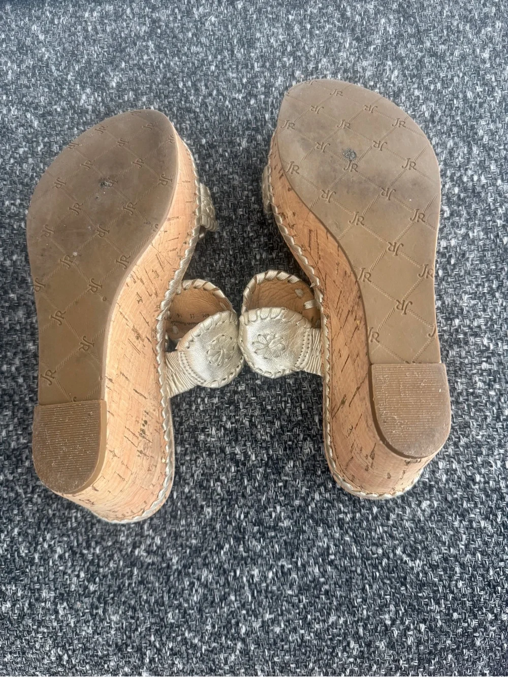 Jack Rogers Women’s Wedge Sandals in Cream with Embroidered Detail - Picture 4 of 4